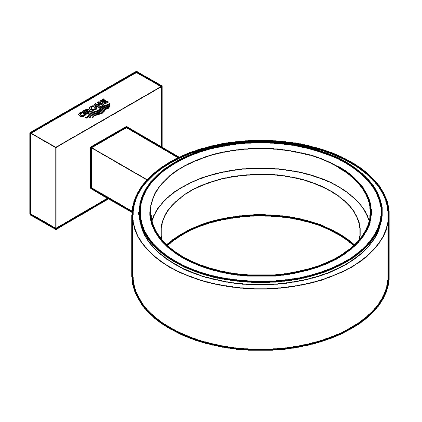 Grohe Essentials Cube Halter, hard graphite gebürstet Grohe Essentials Cube Halter, hard graphite gebürstet