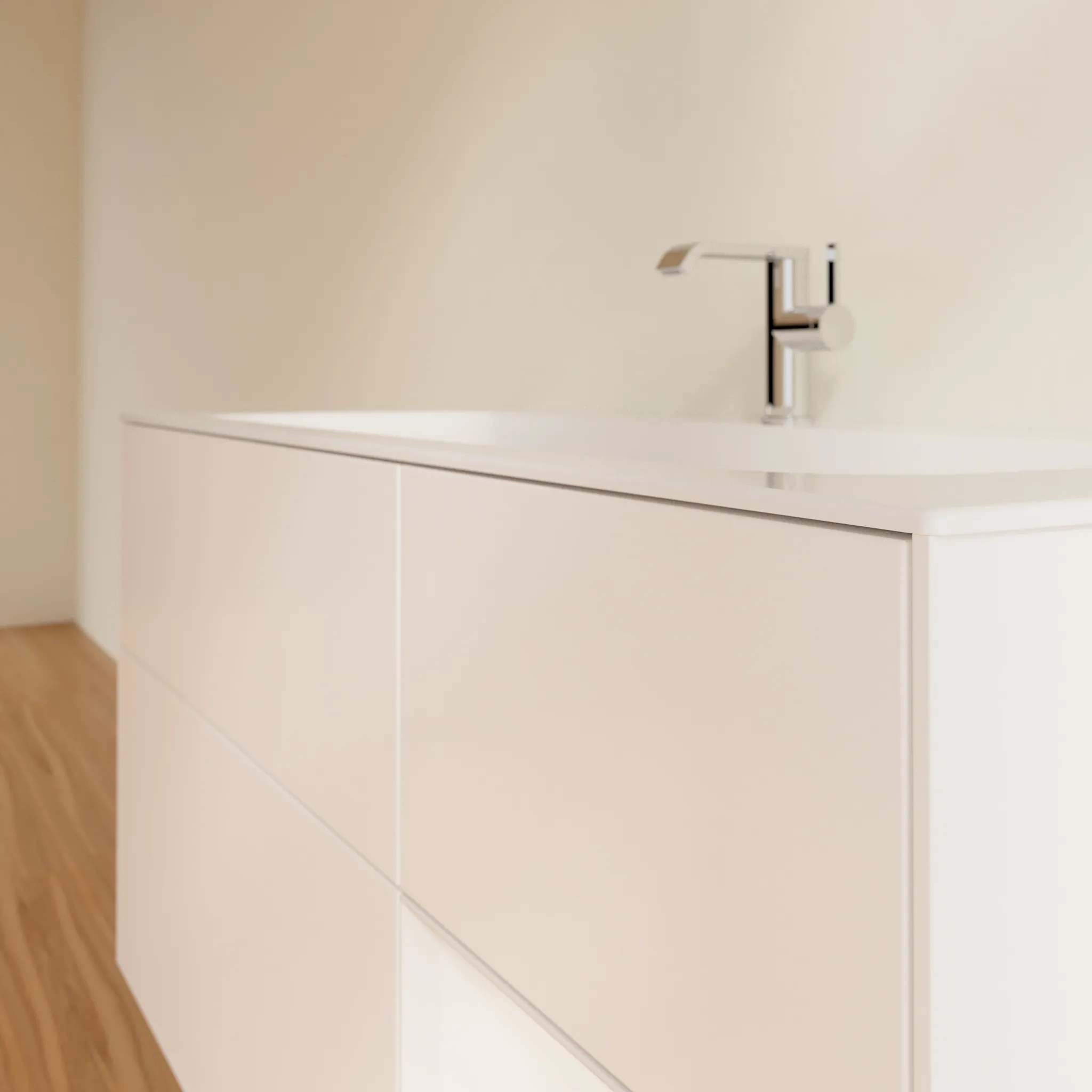 Villeroy & Boch Waschtischunterschrank „Finion“ für Schrankwaschtisch 1196 × 591 × 498 mm White Matt Lacquer, für Becken mittig Villeroy & Boch Waschtischunterschrank „Finion“ für Schrankwaschtisch 1196 × 591 × 498 mm White Matt Lacquer, für Becken mittig