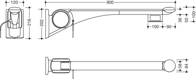 HEWI Stützklappgriff „Serie 802 LifeSystem“