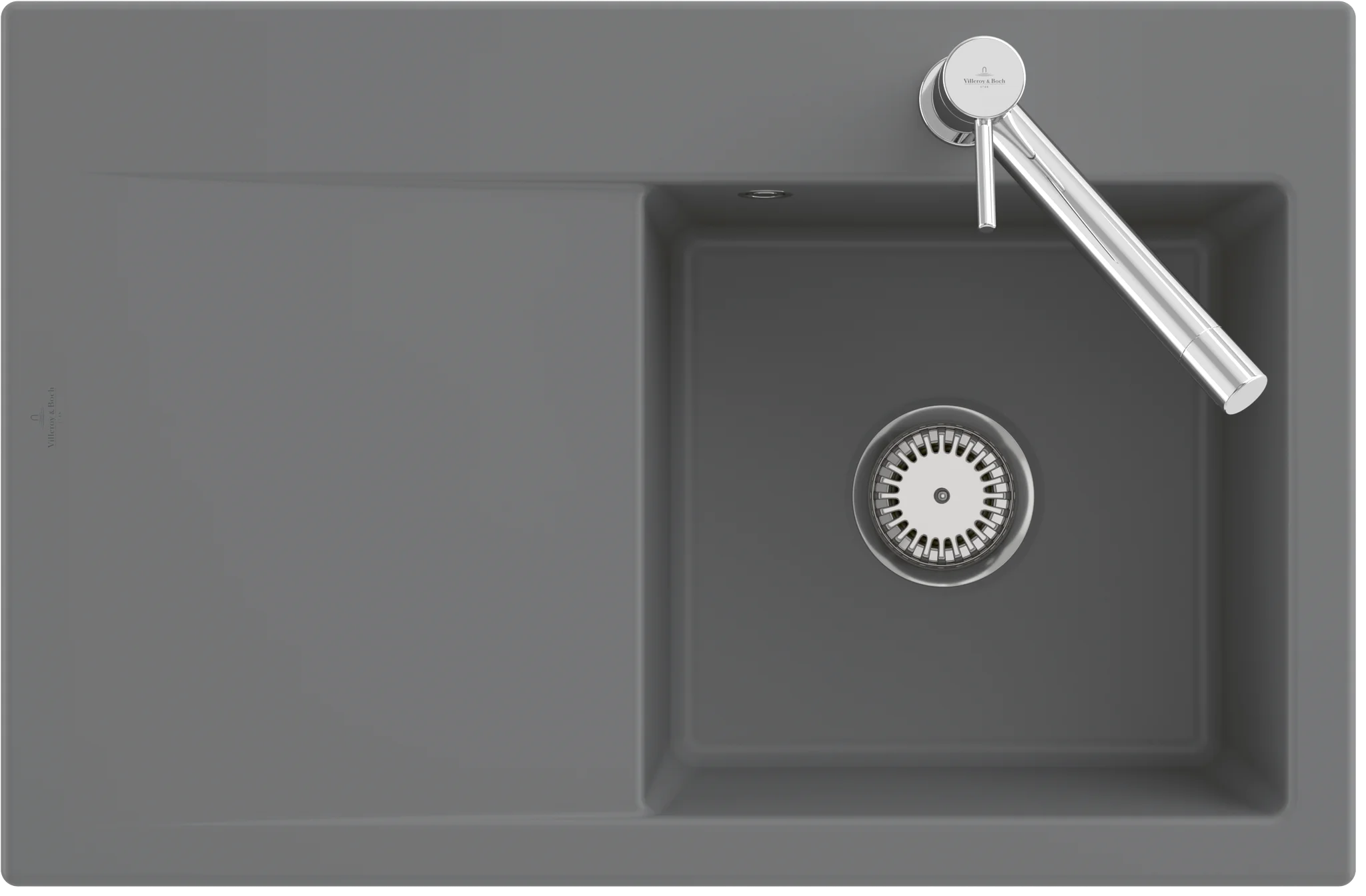 Villeroy & Boch Subway Style 45 Flat 33472F, flächenbündige Spüle, 900 x 510 mm, Pure Black