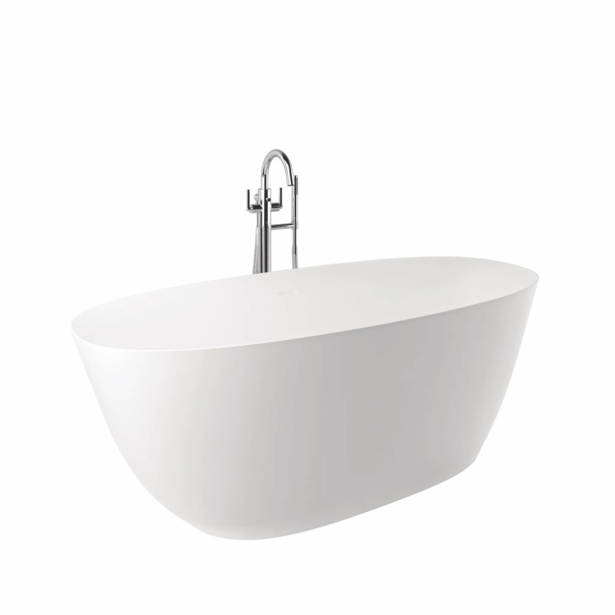 -RESA O Badewanne 180 x 80 H58 cm Oval, Ablauf enthalten Mattweiß