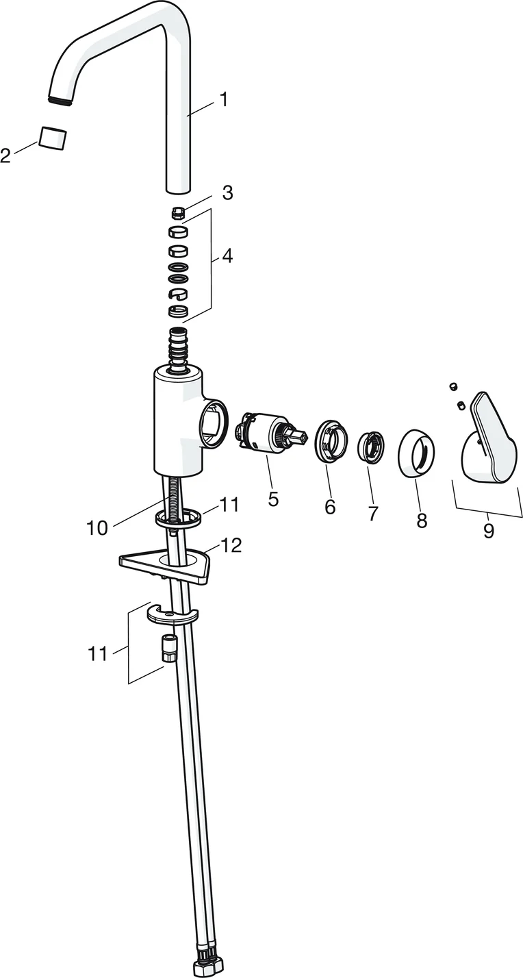 Hansa HansaPOLO Küchenarmatur Einhebelmischer Hansapolo 2017 5156 Ausladung 203 mm DN15 Chrom