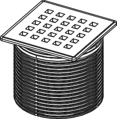 TECEdrainpoint S Rostrahmen Edelstahl 100 × 100 inkl. Designrost "quadratum"