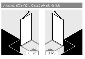 Kermi verkürzte Seitenwand Seitenwand verkürzt neben Badewanne mit Wandprofil für Ecke „LIGA“ 175 cm Profile Schwarz Soft (RAL 9005)