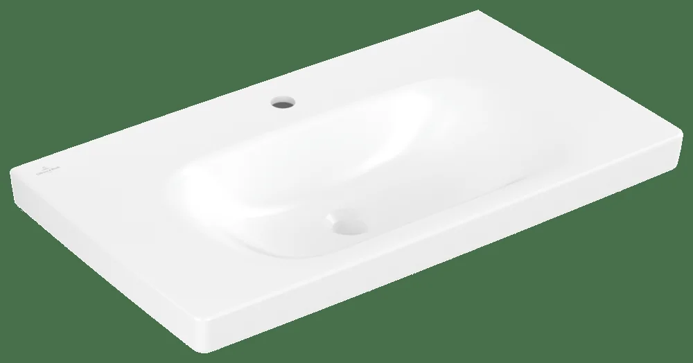 Villeroy & Boch Skyla Schrankwaschtisch TitanCeram 800x460mm Rechteck 1HL. o. ÜL. Stone White cplus