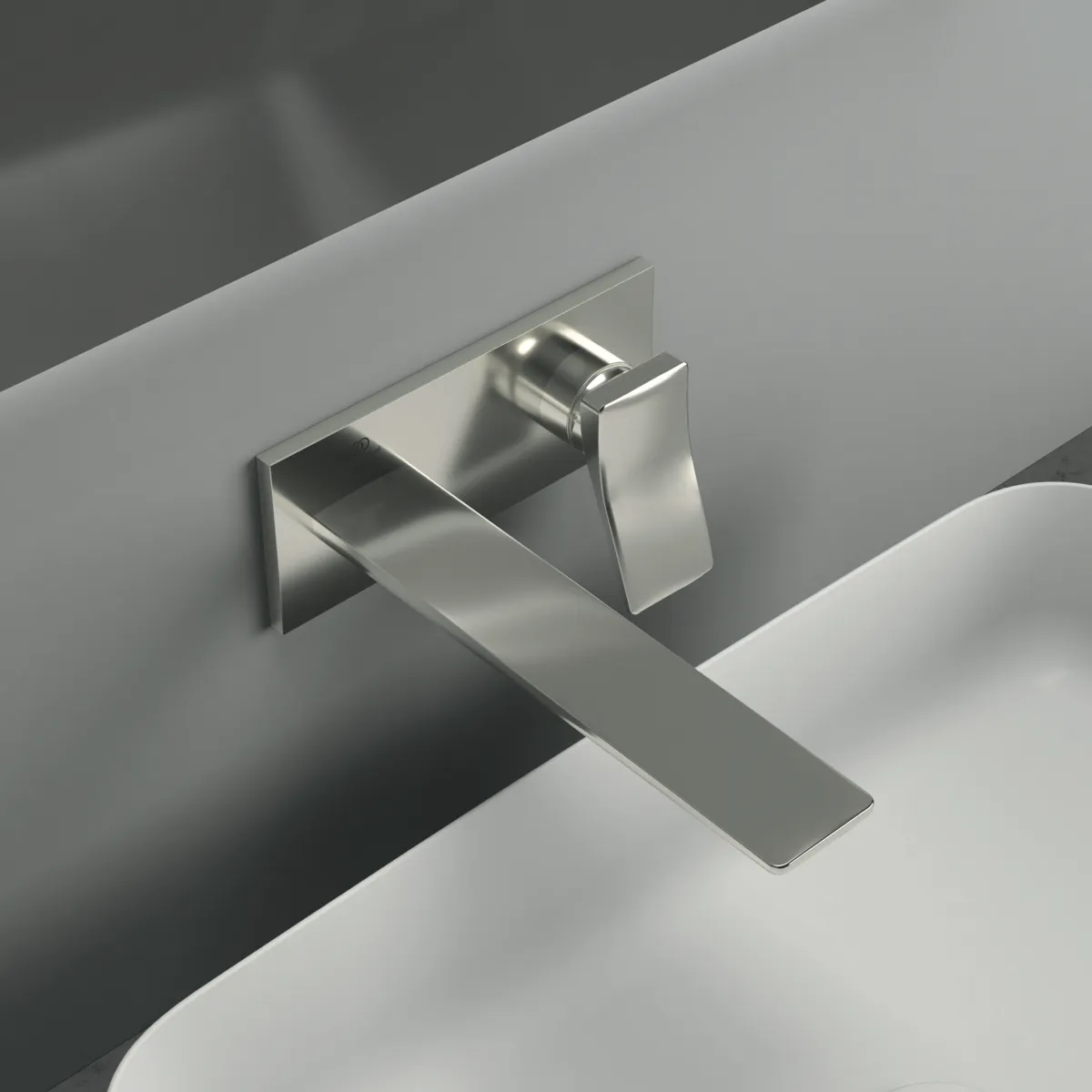 Ideal Standard Wand-Waschtischarmatur Conca Arm A7372GN, eckige Rosette, Ausladung 220mm, Silver Storm Ideal Standard Wand-Waschtischarmatur Conca Arm A7372GN, eckige Rosette, Ausladung 220mm, Silver Storm