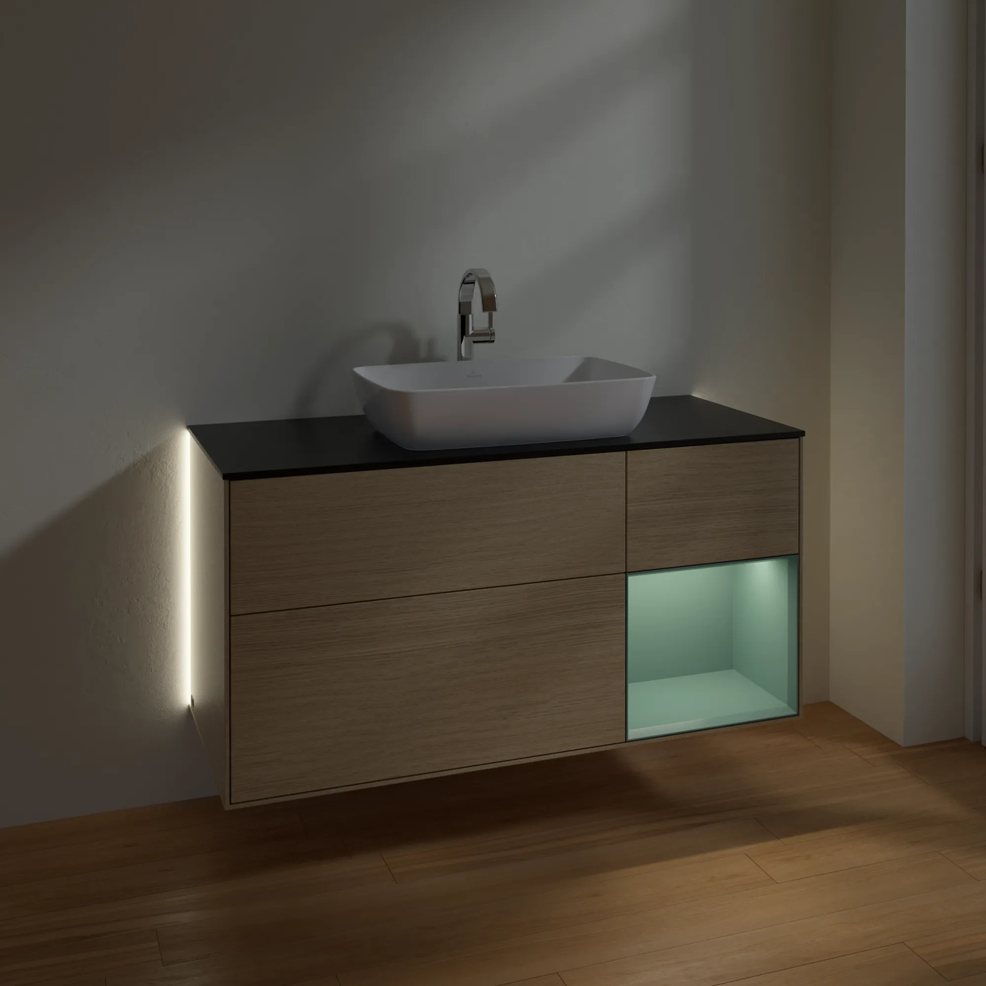 Villeroy & Boch Waschtischunterschrank „Finion“ für Schrankwaschtisch 1200 × 603 × 501 mm Oak Veneer, für Becken mittig