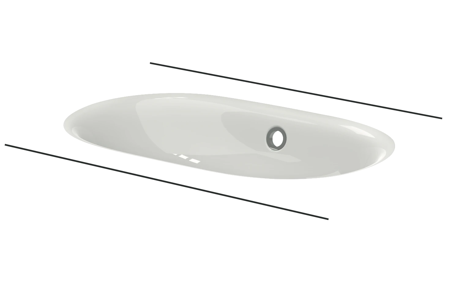 Unterbauwaschtisch „BetteComodo“ 57,4 × 38 × 12 cm, ohne Überlauf, ohne Hahnlochbohrung in Moosgrün Unterbauwaschtisch „BetteComodo“ 57,4 × 38 × 12 cm, ohne Überlauf, ohne Hahnlochbohrung in Moosgrün