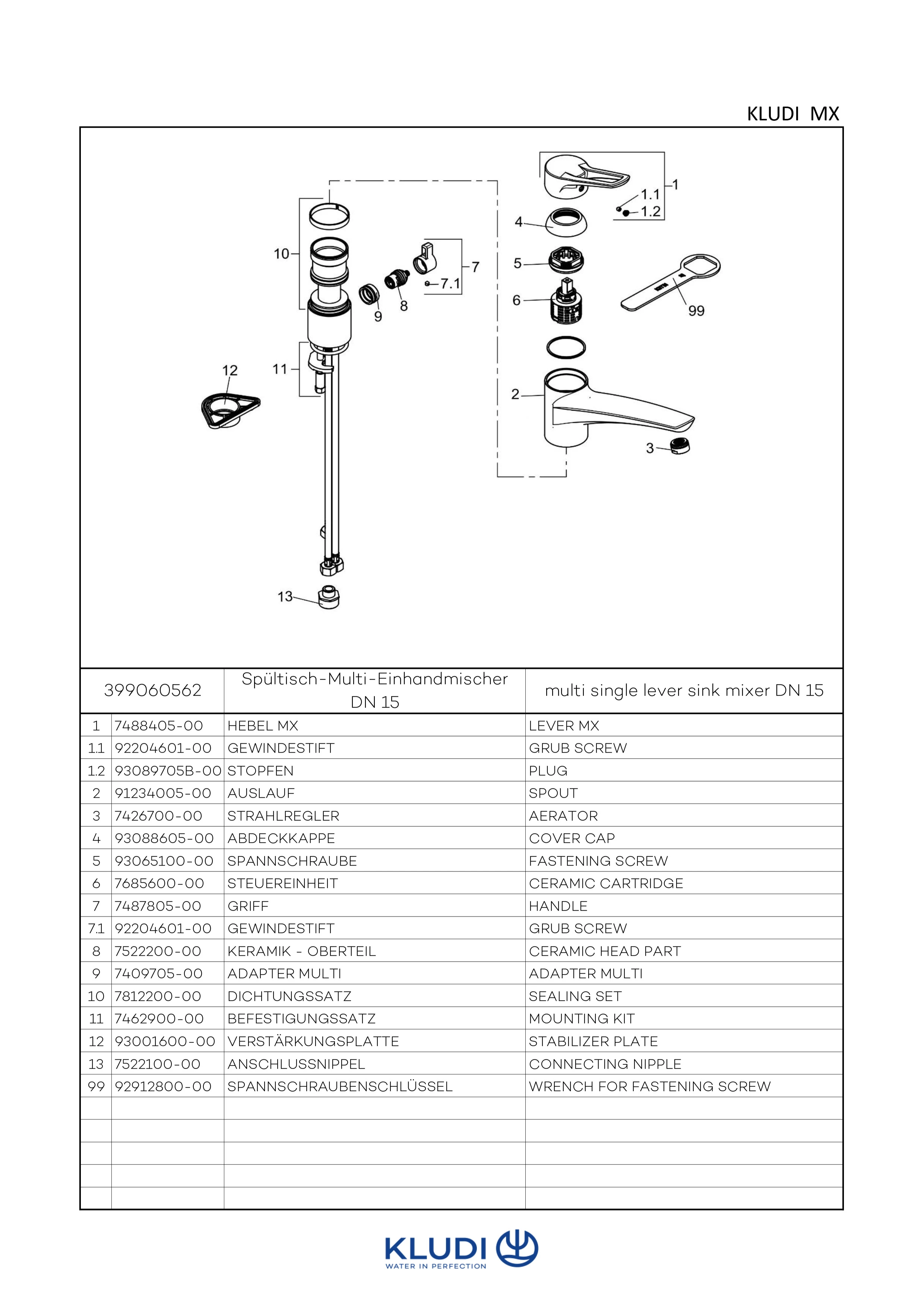 MX SPTMultiEHM DN 15 chrom MX SPTMultiEHM DN 15 chrom