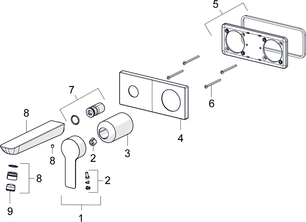 HansaLIGNA Waschtischarmatur Einhebelmischer Fertigmontageset 4489 Rosette eckig Ausladung 190 mm DN 15 Chrom HansaLIGNA Waschtischarmatur Einhebelmischer Fertigmontageset 4489 Rosette eckig Ausladung 190 mm DN 15 Chrom