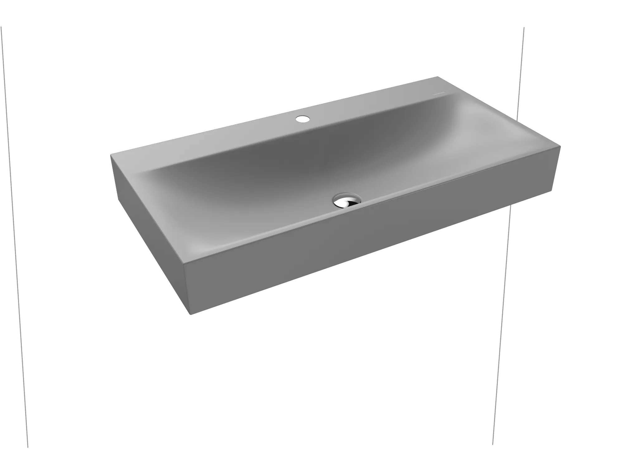 Wandwaschtisch „Silenio“ 90 × 46 cm, ohne Hahnlochbohrung in cool grey 30, mit Perl-Effekt Wandwaschtisch „Silenio“ 90 × 46 cm, ohne Hahnlochbohrung in cool grey 30, mit Perl-Effekt