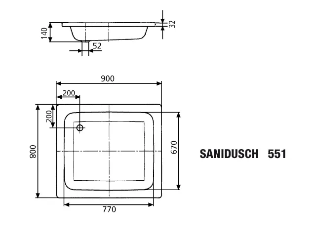 Kaldewei rechteck Duschwanne „Sanidusch“ 80 × 90 cm ohne Oberflächenbeschichtung, mit Perl-Effekt, in alpinweiß