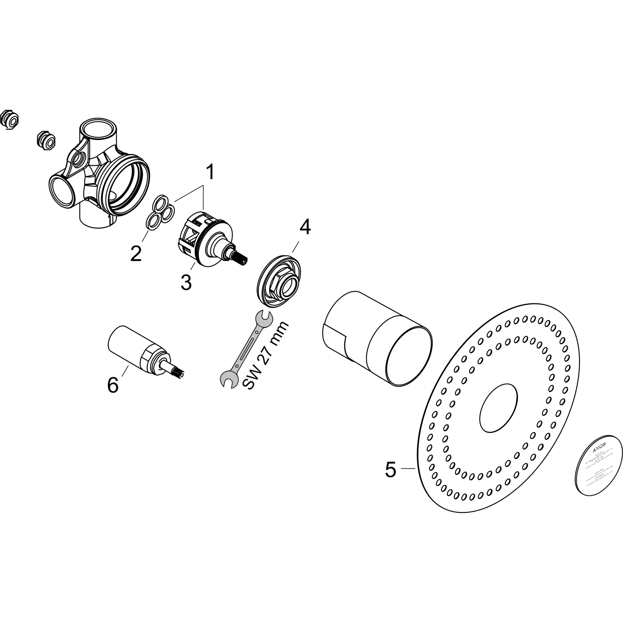 Ab- und Umstellventil Trio Axor Grundkörper universal Ab- und Umstellventil Trio Axor Grundkörper universal