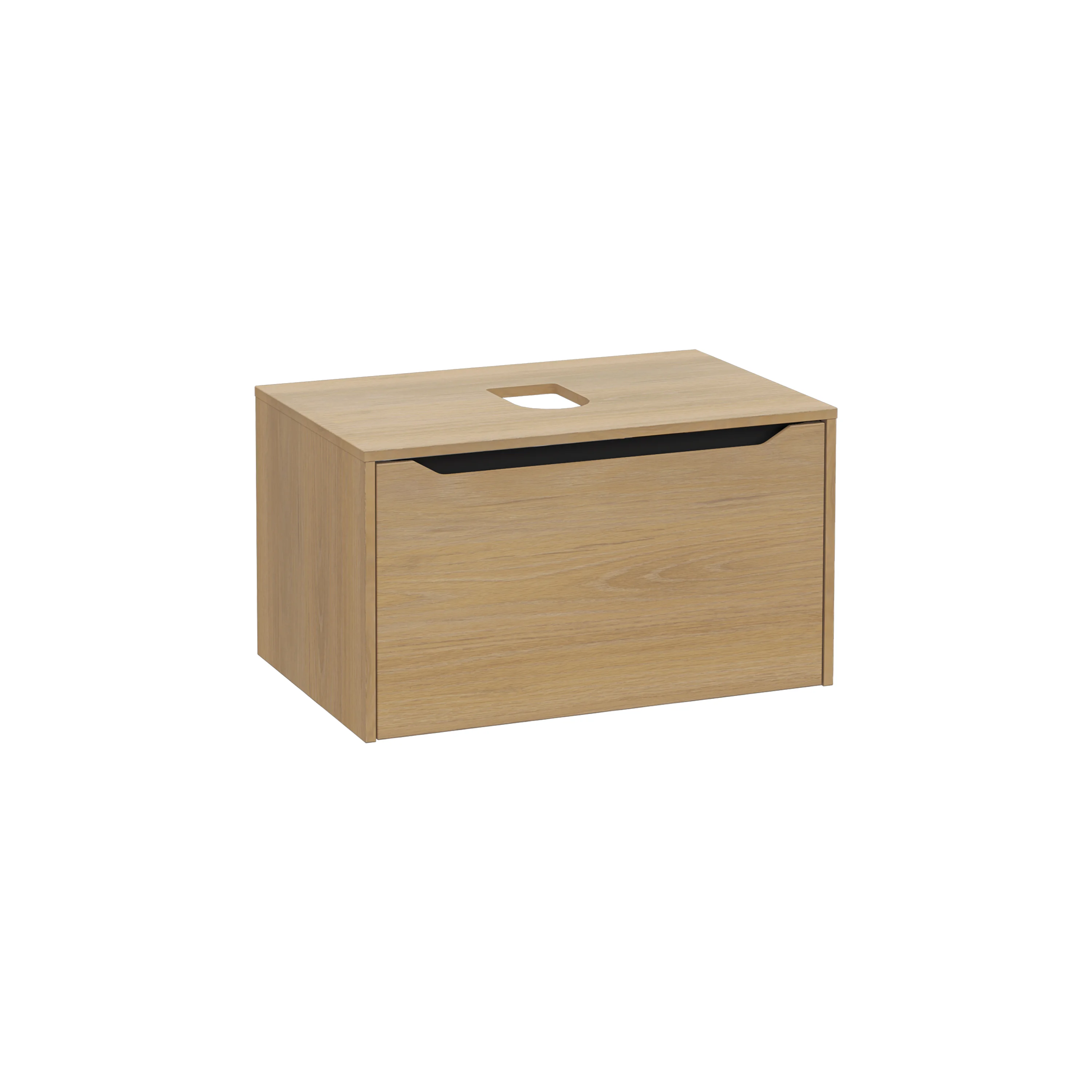 New Integra Square Waschtischunterschrank (Aufsatzwaschtisch) mit 1 Vollauszug 76 x 52 x 43 cm (BxTxH) Eiche Gold