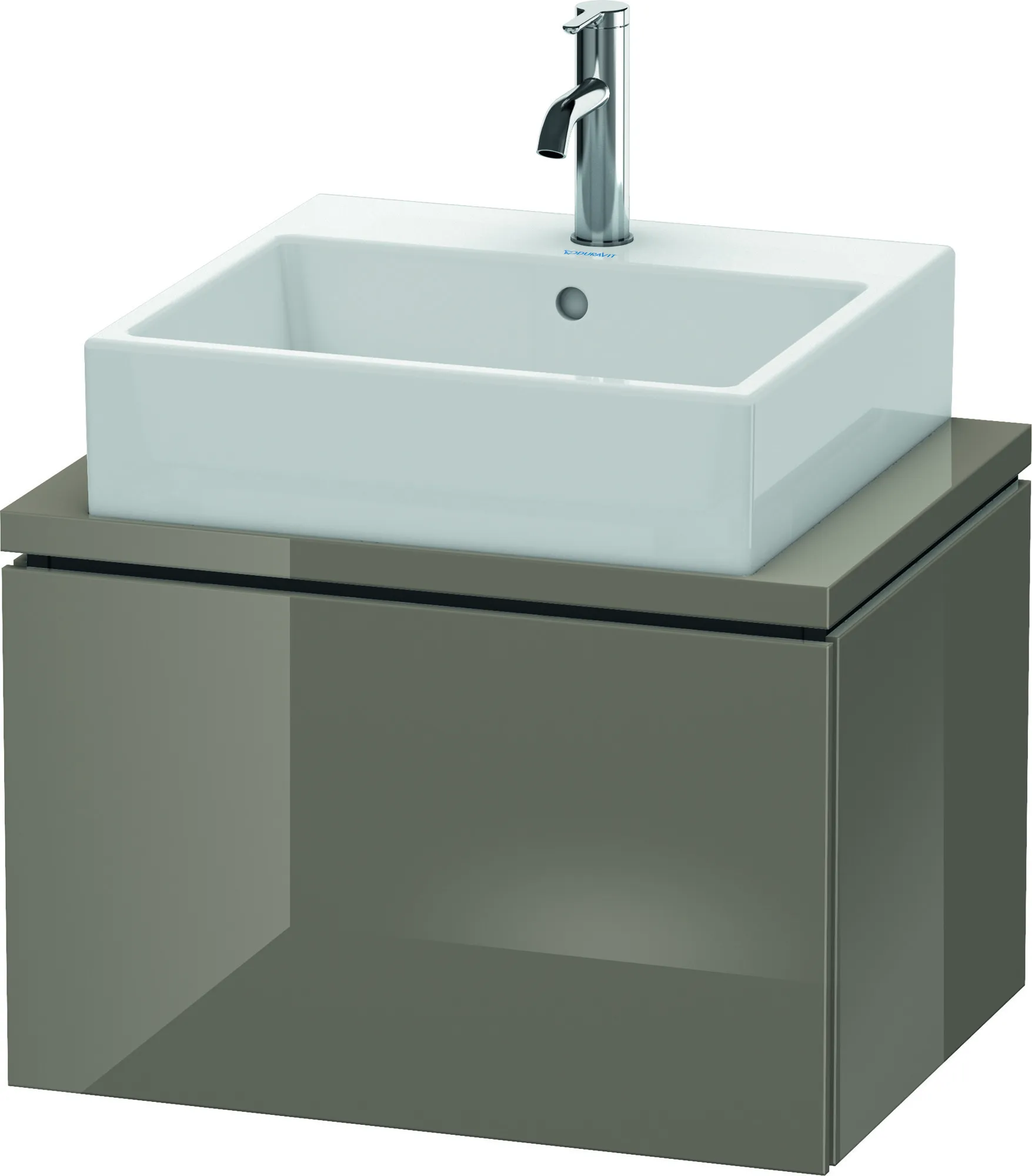 Duravit Waschtischunterschrank wandhängend „L-Cube“ 62 × 40 × 47,7 cm Flannel Grey Hochglanz