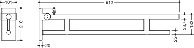 HEWI Stützklappgriff pulverbeschichtet „System 900“ HEWI Stützklappgriff pulverbeschichtet „System 900“