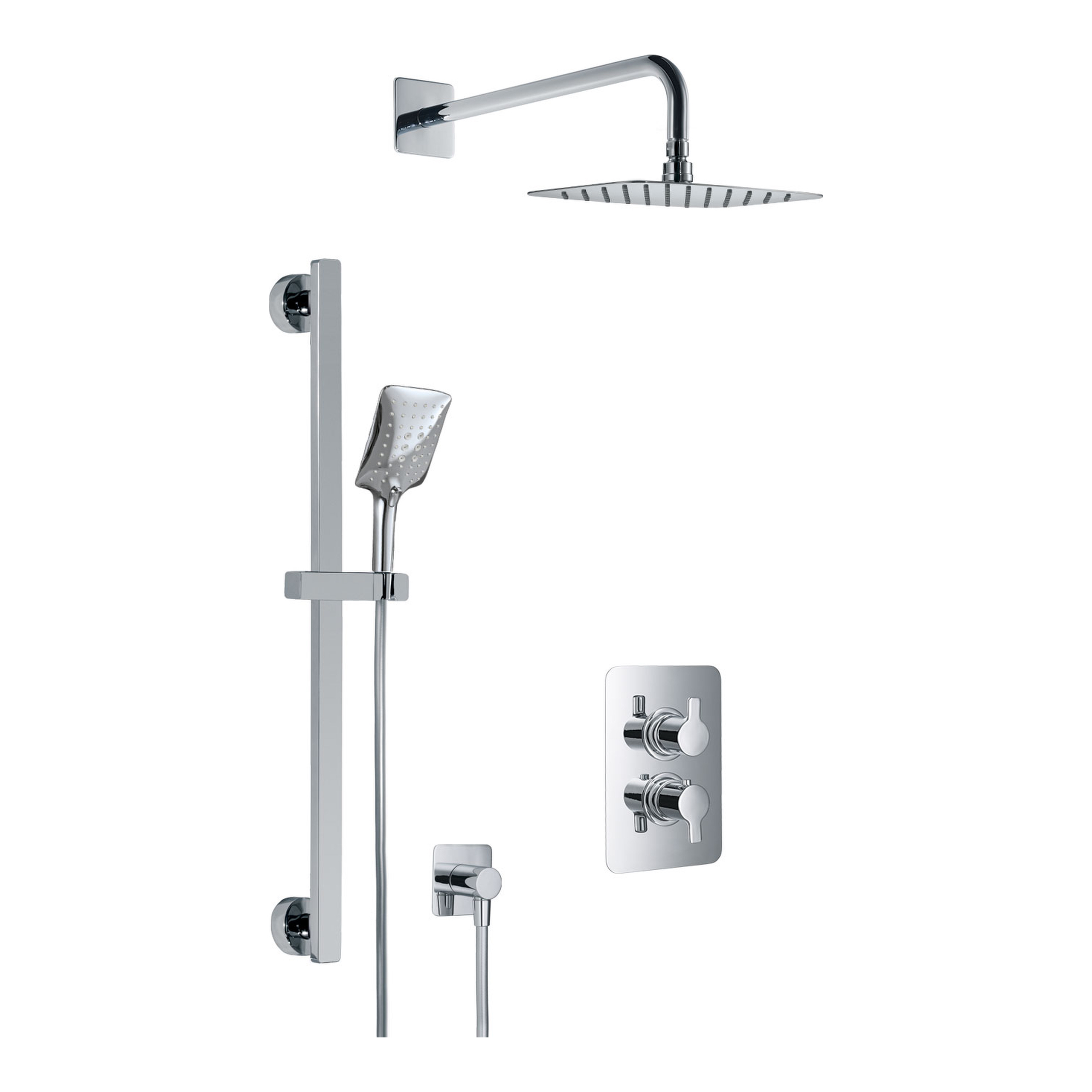 HSK gerahmte Schiebetür 3-teilig „Favorit“ Glas Chinchilla, Profile Weiß, H: 1850 mm HSK gerahmte Schiebetür 3-teilig „Favorit“ Glas Chinchilla, Profile Weiß, H: 1850 mm