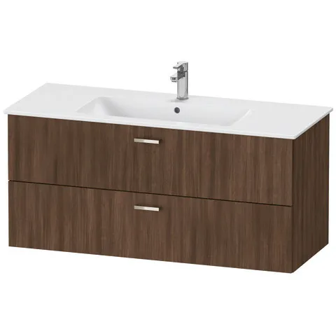 Duravit Waschtischunterschrank wandhängend „XBase“ 120 × 55,2 × 47,5 cm in Nussbaum Dunkel