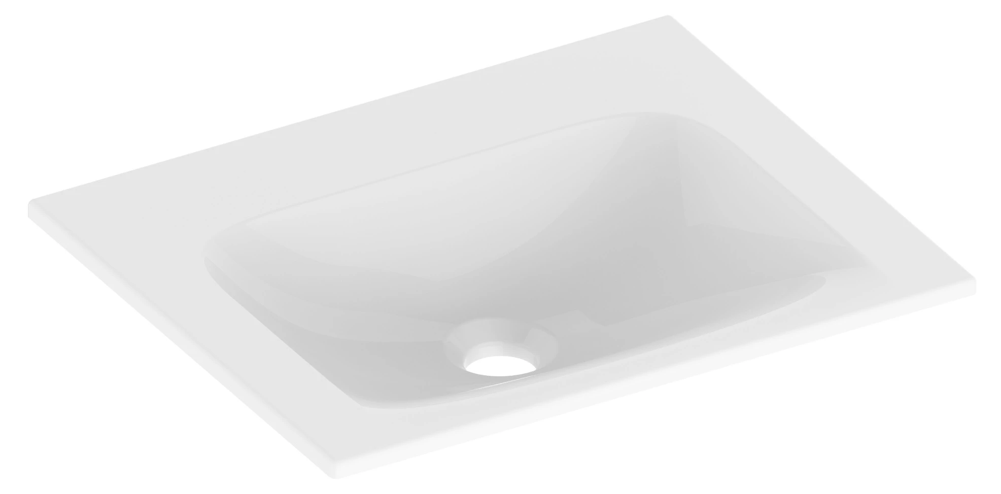 KEUCO Einbauwaschtisch „X-Line“, ohne Hahnlochbohrung, ohne Beleuchtung in Weiß, 465 × 383 × 17 mm KEUCO Einbauwaschtisch „X-Line“, ohne Hahnlochbohrung, ohne Beleuchtung in Weiß, 465 × 383 × 17 mm