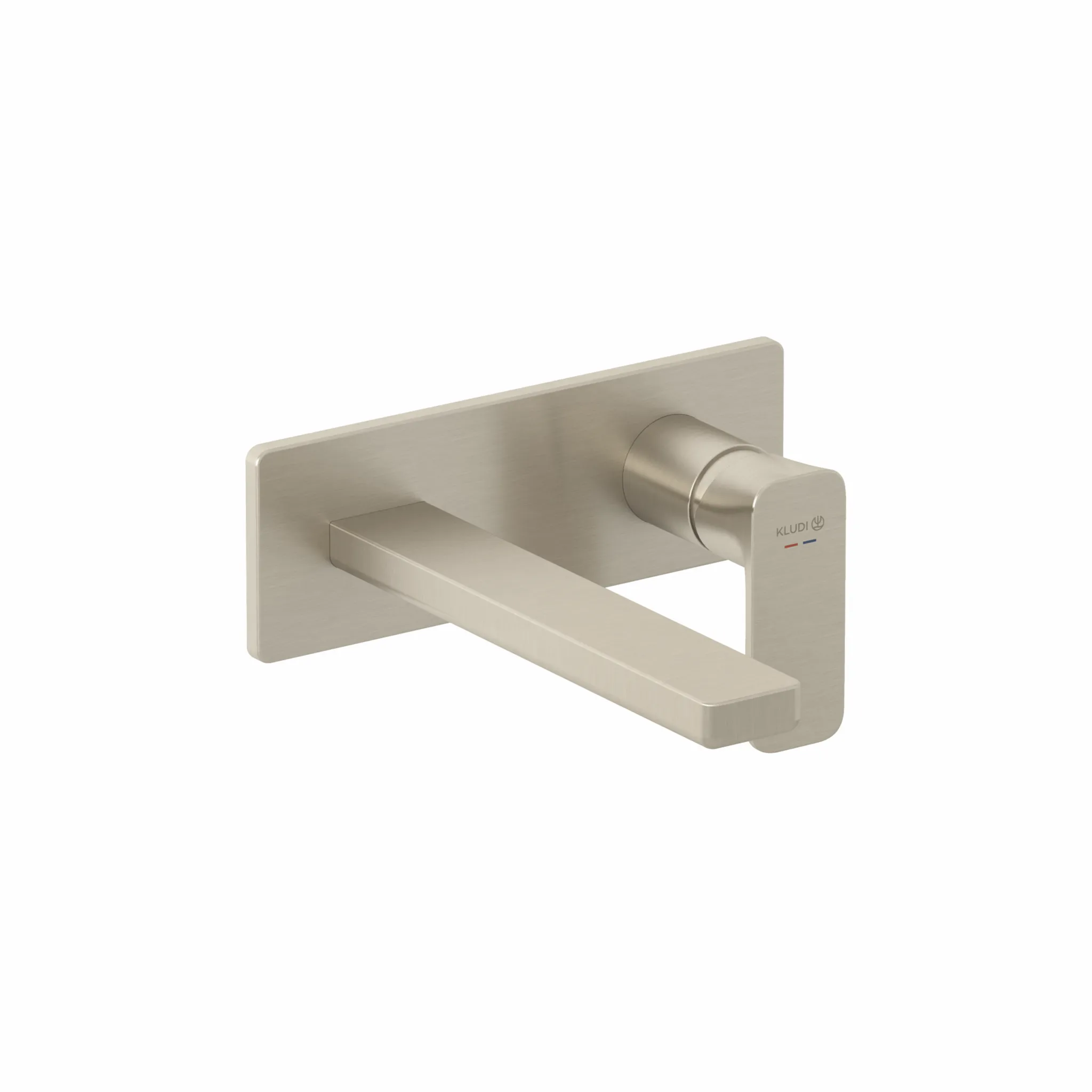 Kludi-RENON 2-Loch-Wand-Einhandmischer, 210 mm Ausladung, Stainless Brushed Nickel PVD, für Unterputz-Körper Kludi Art. Nr. 38241