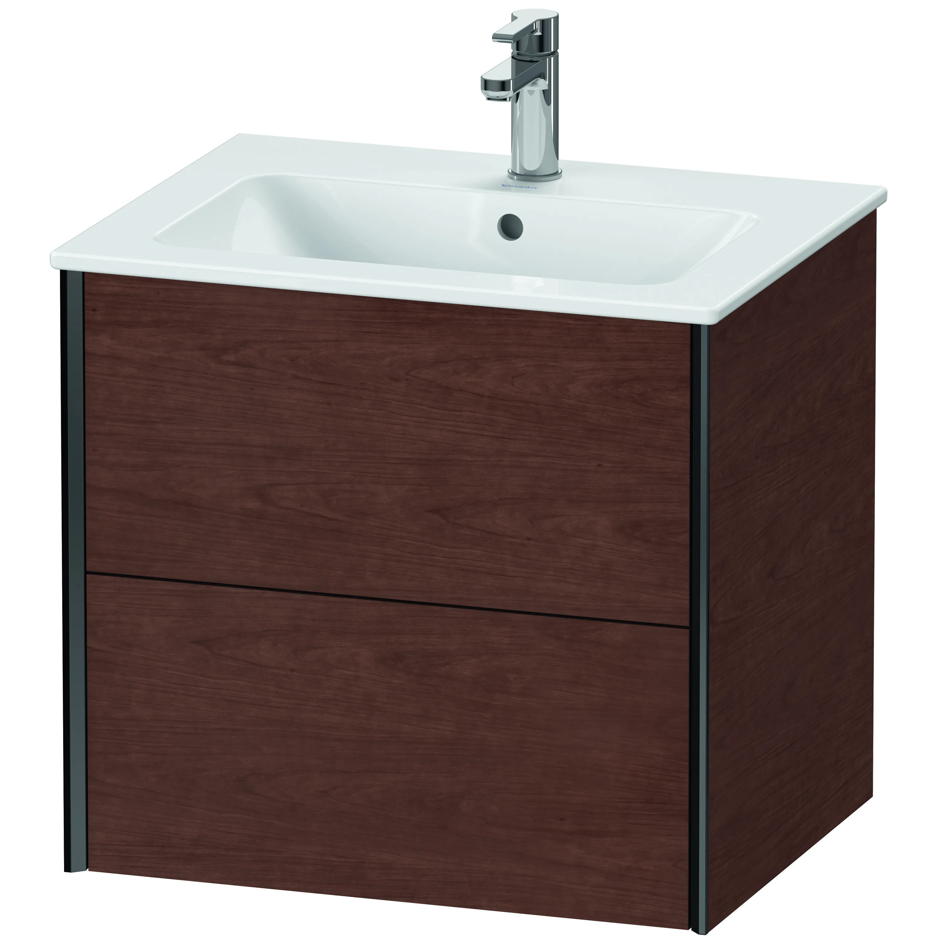 Duravit Waschtischunterschrank wandhängend „XViu“ 61 × 56 × 48 cm in Amerikanischer Nussbaum