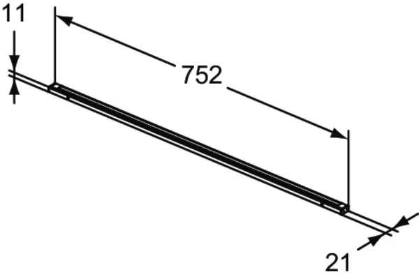 Ideal Standard Conca Schubladenleuchten-Set, 752mm, Anthrazit Ideal Standard Conca Schubladenleuchten-Set, 752mm, Anthrazit