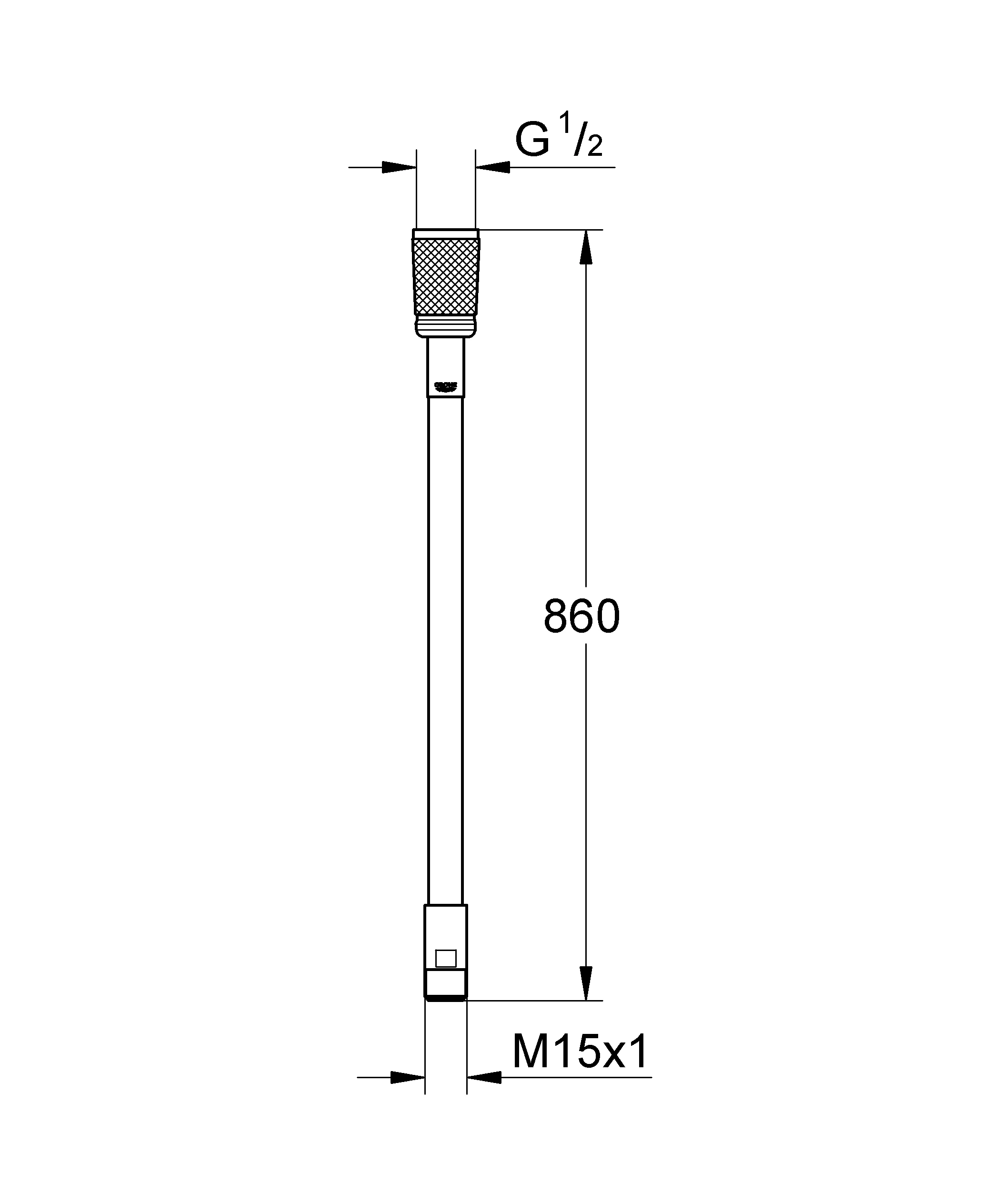 Metallbrauseschlauch 46104, für Einhandmischer mit herausziehbarer Brause