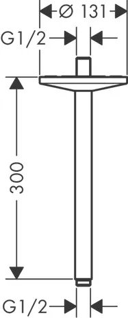 Hansgrohe AXOR One Deckenanschluss 300 mm für Kopfbrause 280 1jet, Chrom