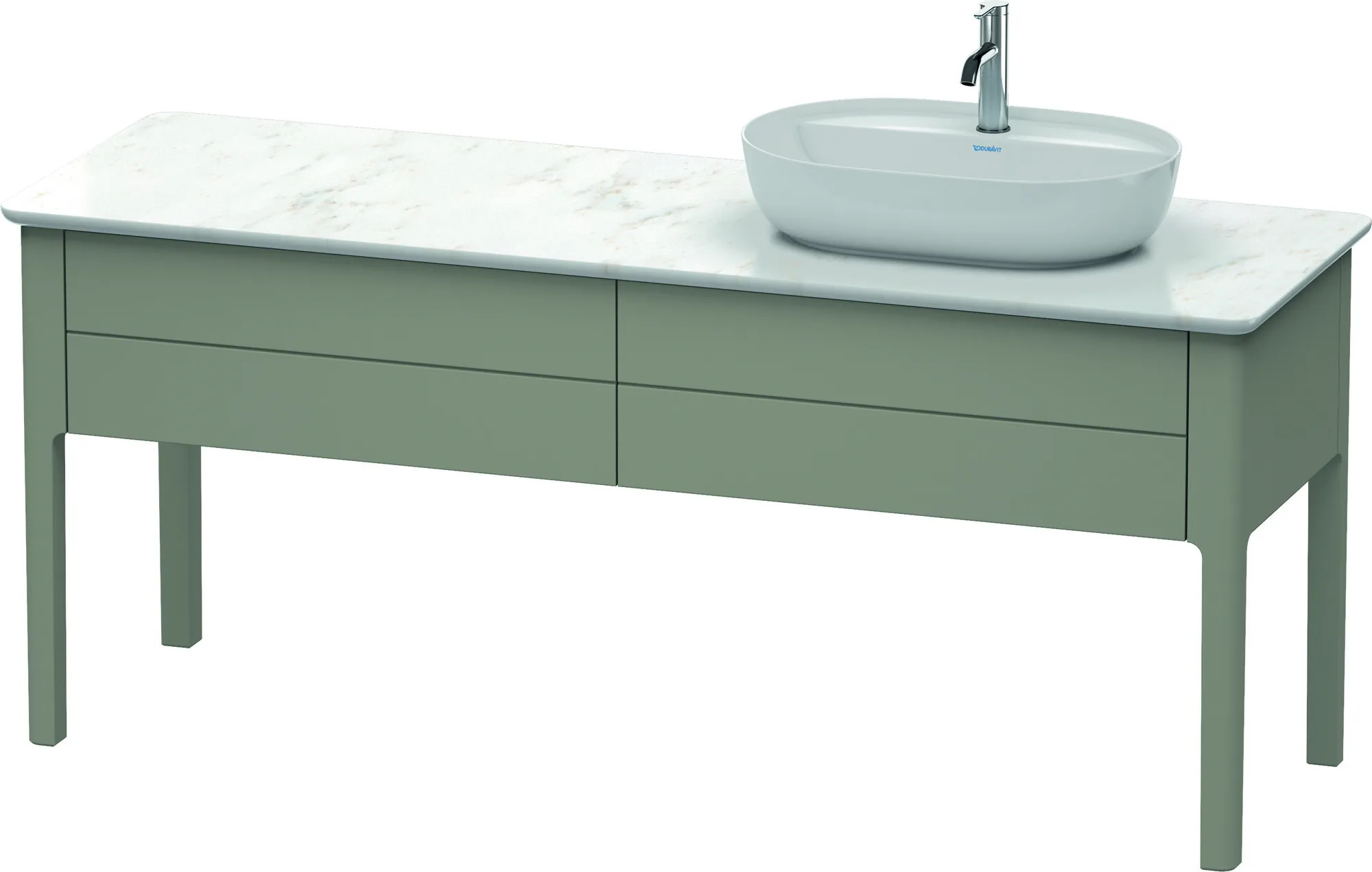 Duravit Waschtischunterschrank bodenstehend „Luv“ 173,3 × 74,3 × 57 cm Steingrau Seidenmatt Becken: rechts / Front- & Korpusfarbe: Steingrau Seidenmatt / Größe: 173,3 × 57 × 74,3 cm / Schubladen: 2 Duravit Waschtischunterschrank bodenstehend „Luv“ 173,3 × 74,3 × 57 cm Steingrau Seidenmatt Becken: rechts / Front- & Korpusfarbe: Steingrau Seidenmatt / Größe: 173,3 × 57 × 74,3 cm / Schubladen: 2