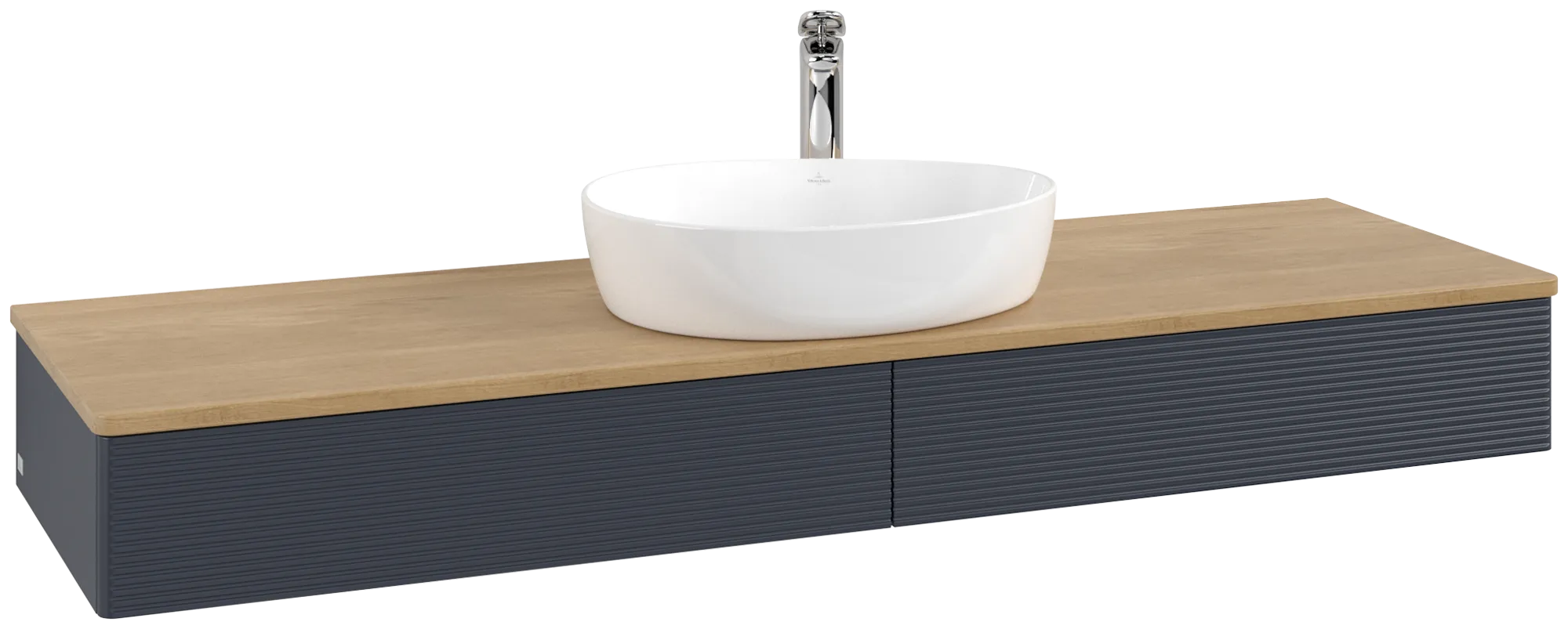 Villeroy & Boch Antao Waschbeckenunterschrank L14_5, Midnight Blue Matt Lacquer / Honey Oak