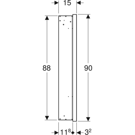 Geberit Spiegelschrank „One“ 60 × 15 cm in Aluminium eloxiert