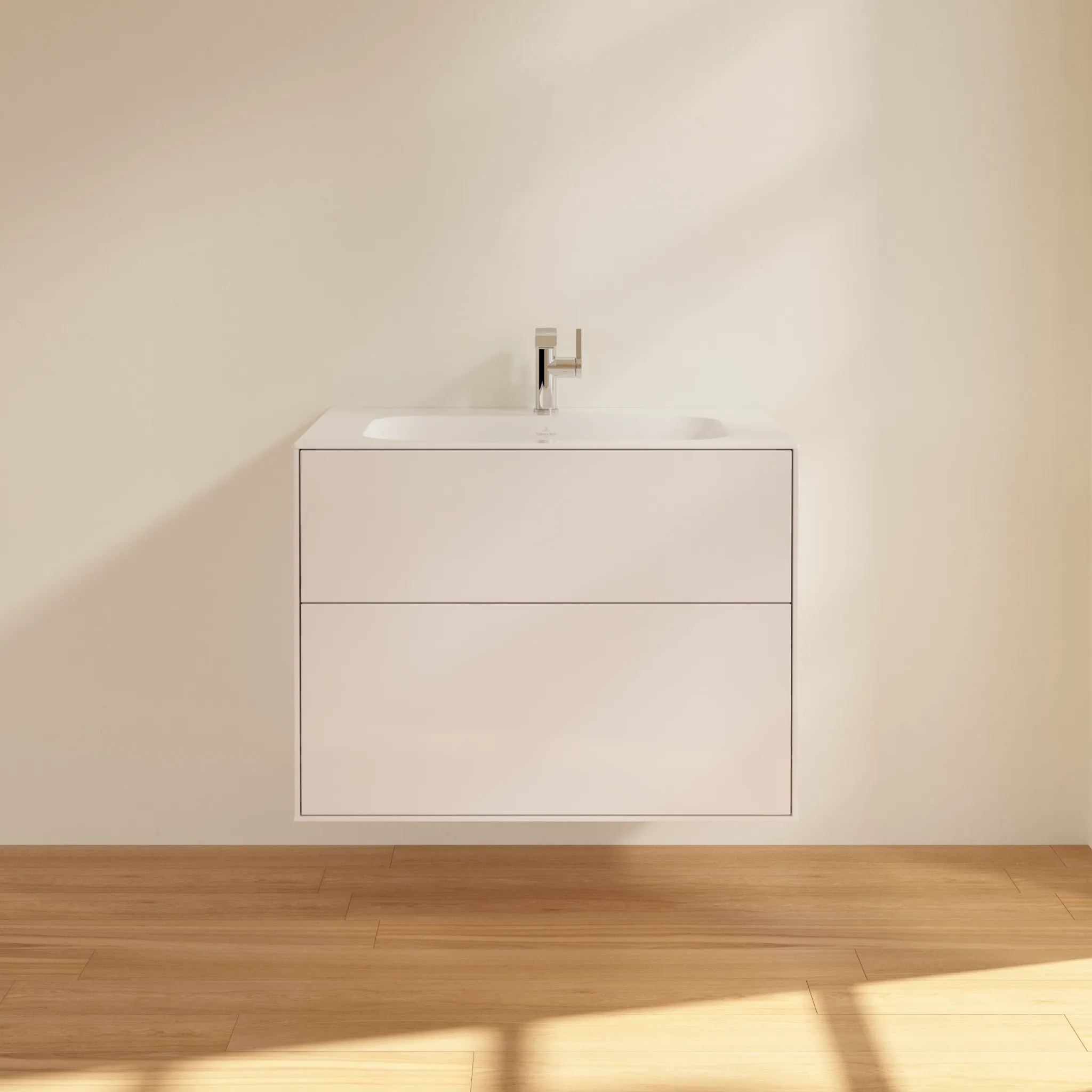 Villeroy & Boch Waschtischunterschrank „Finion“ für Schrankwaschtisch 79,6 × 59,1 × 49,8 cm 2 Schubladen, für Waschtischposition mittig mittig