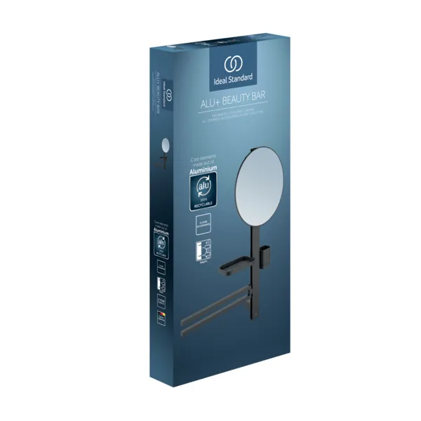 Beauty Bar Accessoires-Kombination Alu+ M700 mit Spiegel Durchmesser 320mm Rose Beauty Bar Accessoires-Kombination Alu+ M700 mit Spiegel Durchmesser 320mm Rose