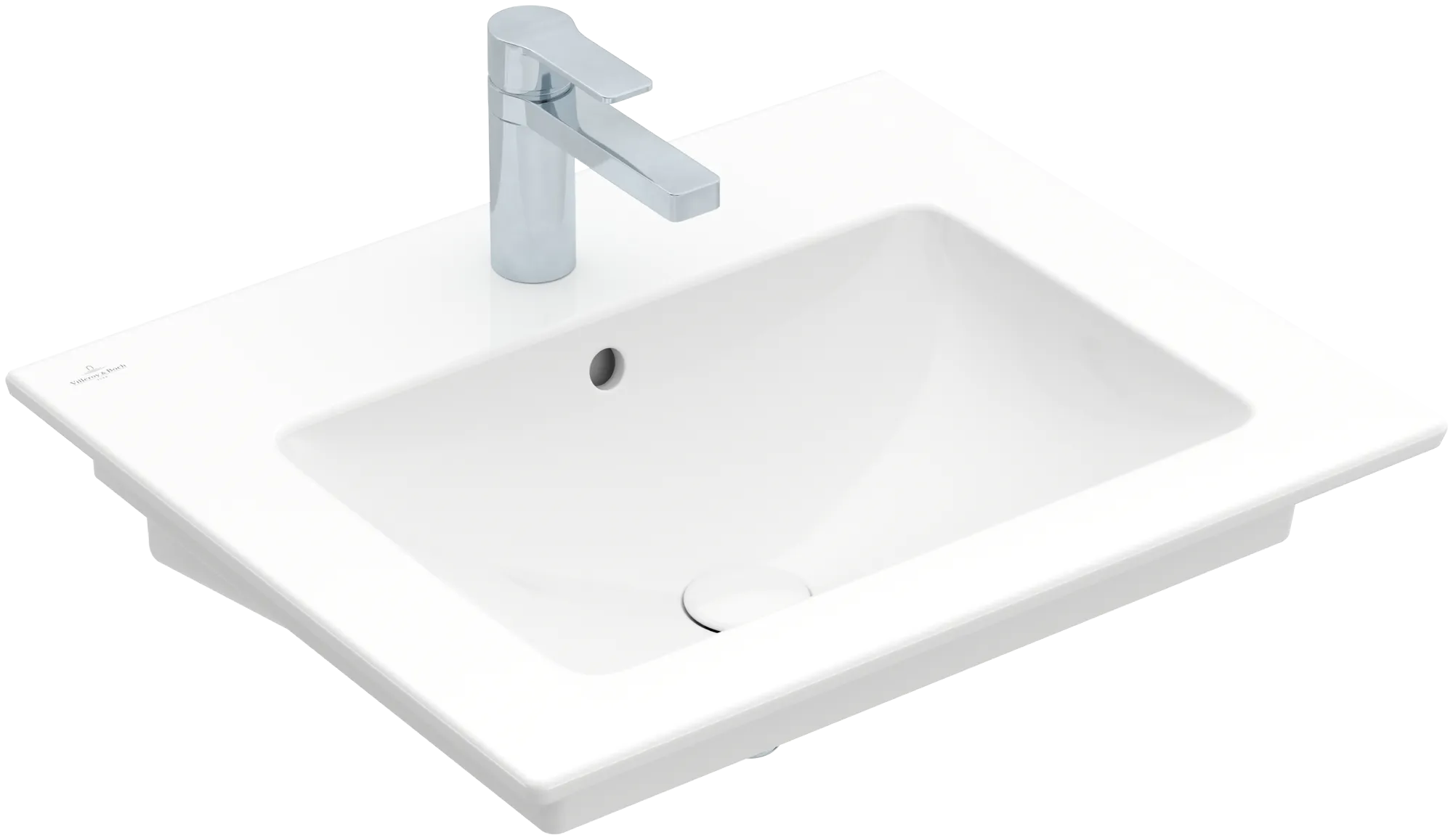 Villeroy & Boch Wandwaschtisch geschliffen „Venticello“ 600 × 500 × 165 mm, für Becken mittig, mit Hahnlochbohrung, Hahnlochposition mittig in Weiß Alpin Villeroy & Boch Wandwaschtisch geschliffen „Venticello“ 600 × 500 × 165 mm, für Becken mittig, mit Hahnlochbohrung, Hahnlochposition mittig in Weiß Alpin