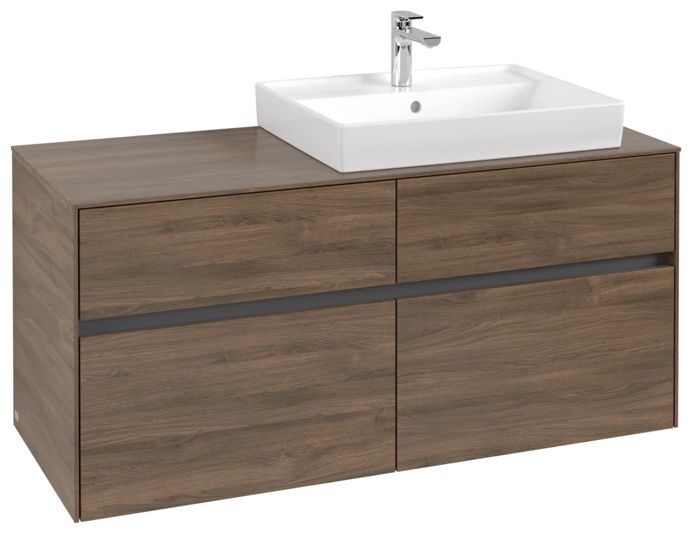 Villeroy & Boch Waschbeckenunterschrank Collaro Arizona Oak, 1200x548x500 mm, eckig mit SoftClosing und 4 Auszügen