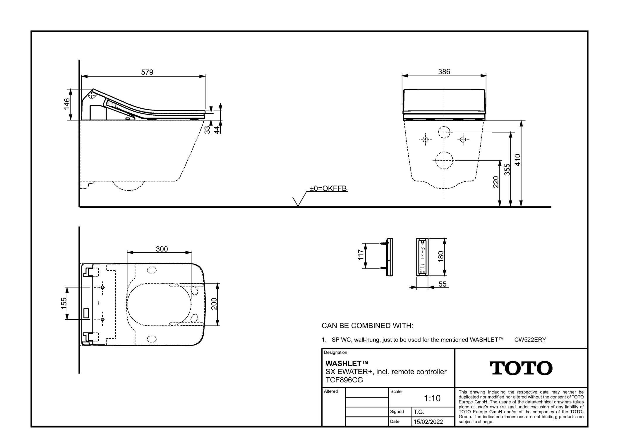 Dusch-WC Washlet SX EWATER+ randlos mit Tornado Flush „SX“ 386 × 579 mm in weiß Dusch-WC Washlet SX EWATER+ randlos mit Tornado Flush „SX“ 386 × 579 mm in weiß