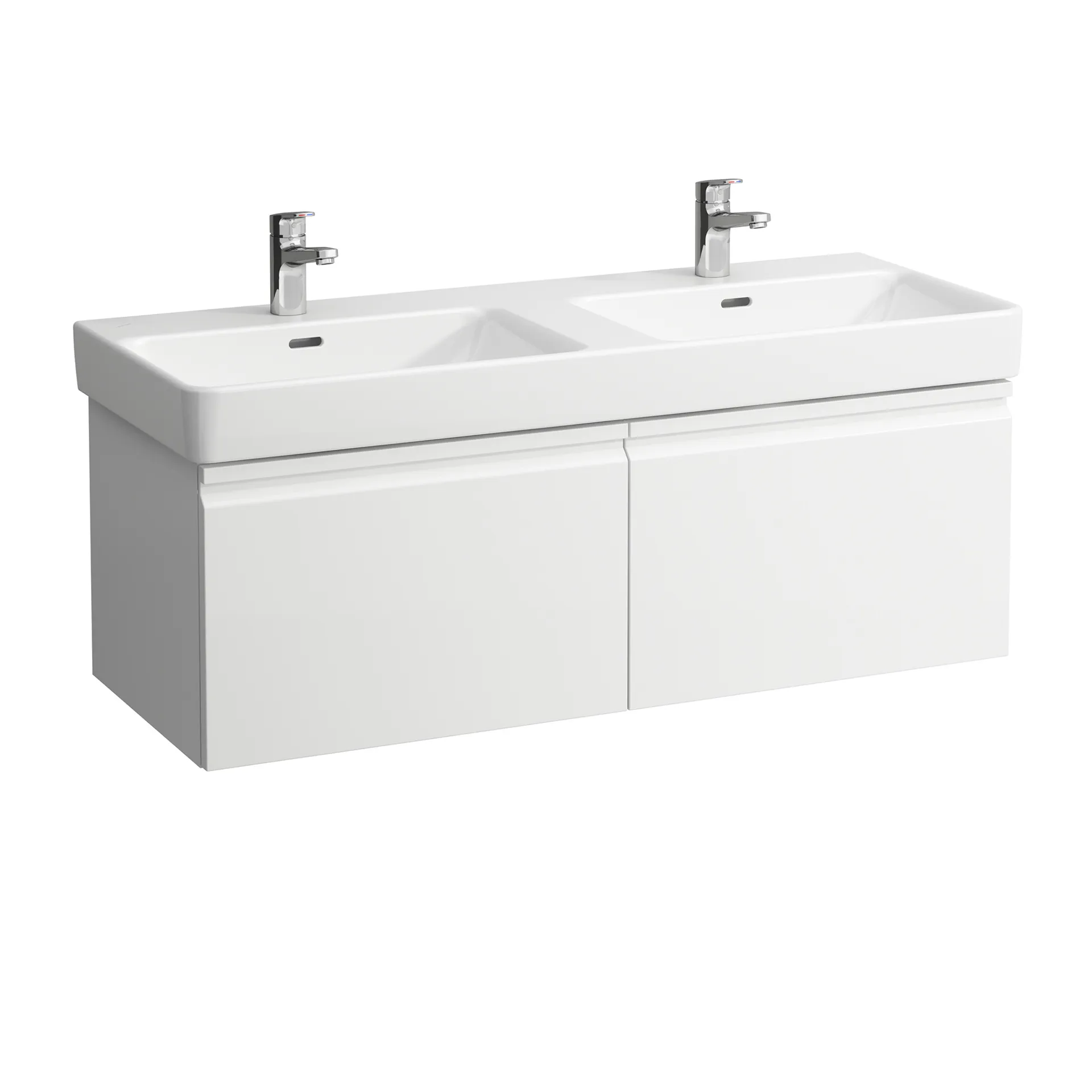 Waschtischunterbau PRO S450x1159x397 2 Schubladen mitGriffmulde für Waschtisch H814966 weißmatt