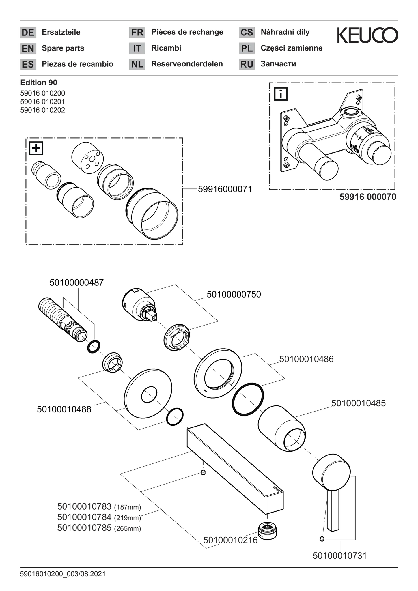 Edition 90 59016010201 Einhebel-Waschtischmischer UP Wandmontage Ausladung 187 mm verchromt Edition 90 59016010201 Einhebel-Waschtischmischer UP Wandmontage Ausladung 187 mm verchromt