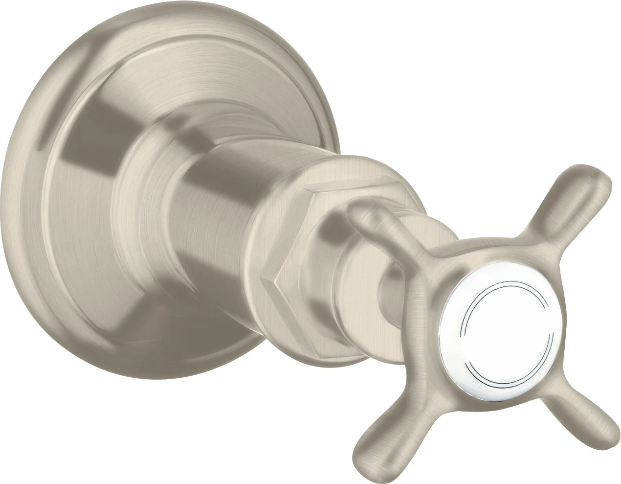 Hansgrohe AXOR Montreux Absperrventil Unterputz, Brushed Nickel, Anschluss DN15/DN20, Geräuschgruppe II