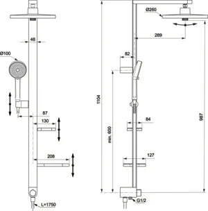 Ideal Standard Duschsystem „Alu+“