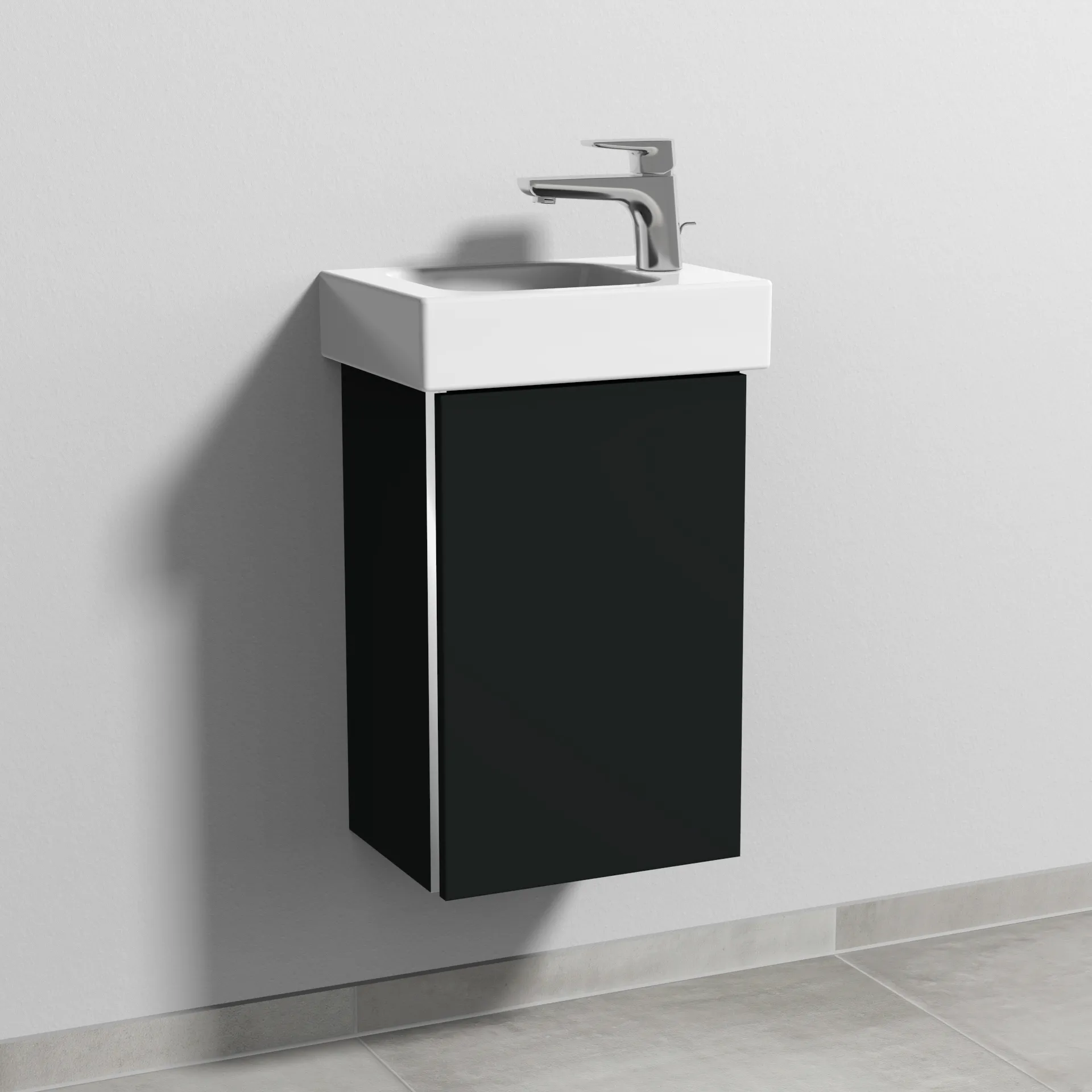 Sanipa Waschtischunterschrank „3way“ passend zu Keramik-Waschtische iCon von Geberit 335 × 523 × 267 mm in Vulkan (matt), Anschlag rechts