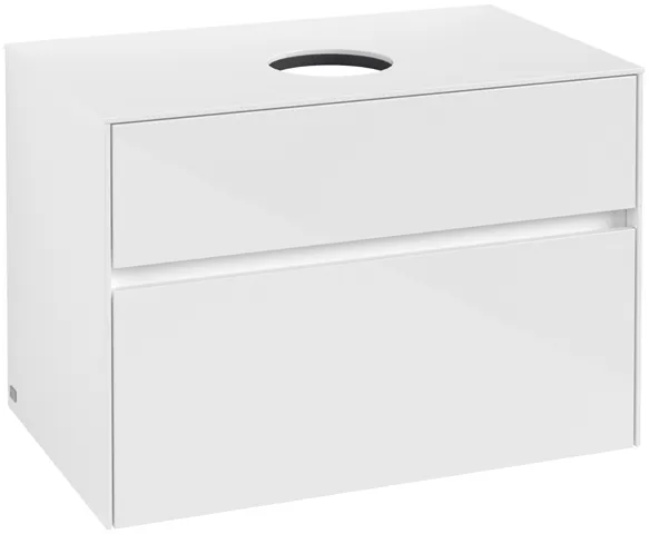 Villeroy & Boch Waschtischunterschrank „Collaro“ 800 × 548 × 500 mm Glossy White, ohne Beleuchtung, für Becken mittig