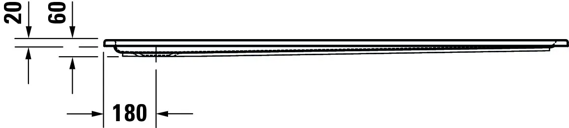 Duravit rechteck Duschwanne „Starck Slimline“ 160 × 80 cm ohne Antislip, ohne Oberflächenveredelung, in Weiß Duravit rechteck Duschwanne „Starck Slimline“ 160 × 80 cm ohne Antislip, ohne Oberflächenveredelung, in Weiß