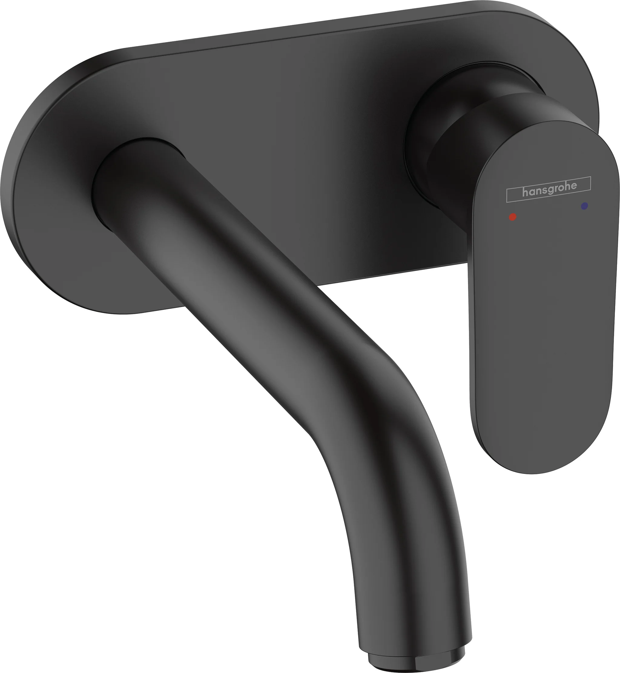 Hansgrohe Vernis Blend 2-Loch Waschtischmischer Unterputz, mattschwarz, Ausladung 207 mm, Hebelgriff, Normalstrahl, max. Durchflussmenge 5 l/min