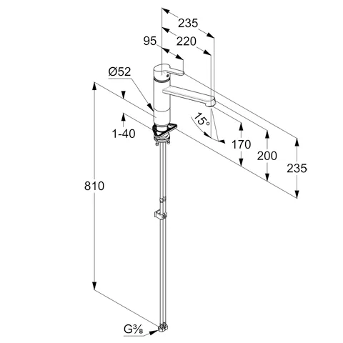 Kludi M2 Spültisch-Bajonett-EHM DN 15 Unterfenster-Montage chrom Kludi M2 Spültisch-Bajonett-EHM DN 15 Unterfenster-Montage chrom