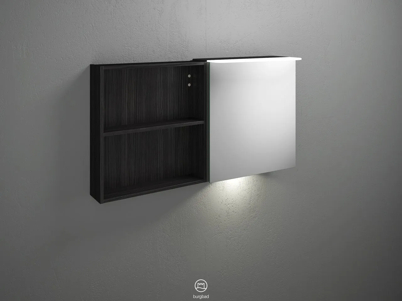 Badu Spiegelschrank SFUC120 von burgbad - 310 mm tief, 1.200 mm breit, 665 mm hoch
