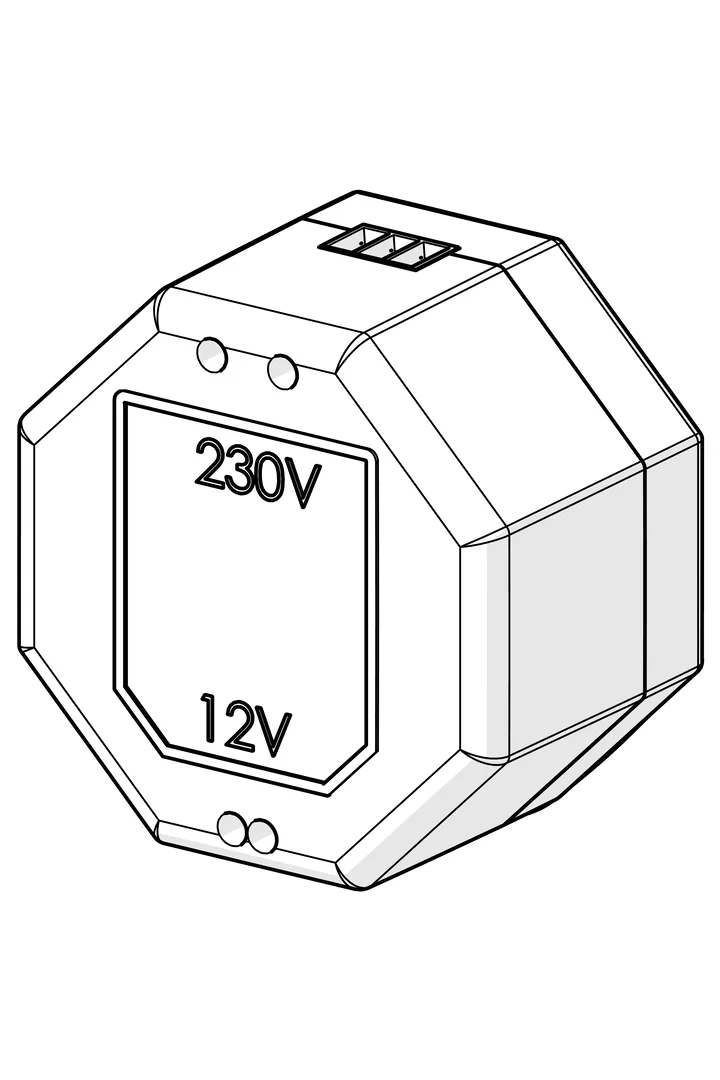 Hansa Transformator Hansa 6499 230⁄12 VDC 1A, Unterputz-Netzteil für berührungslose Armaturen