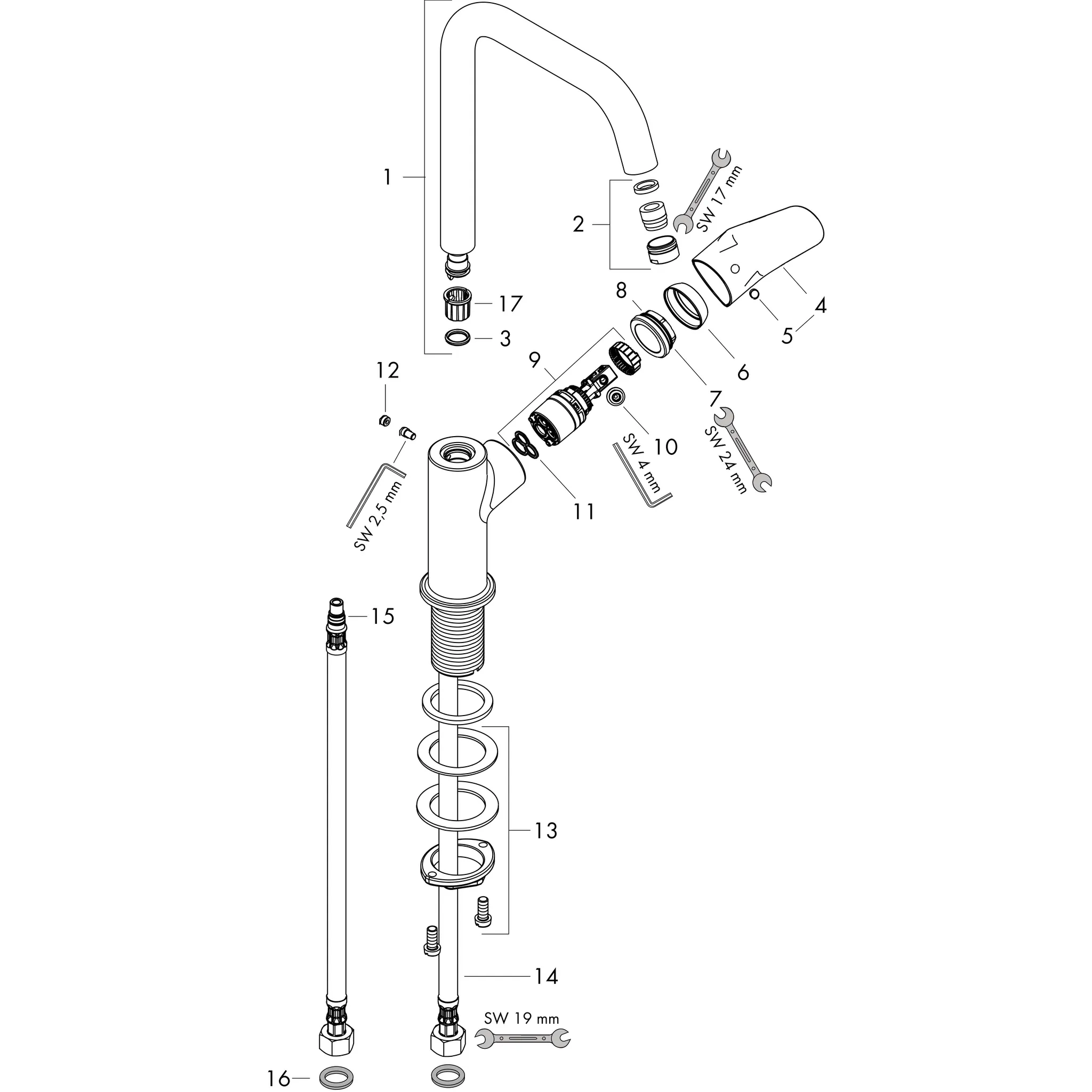 Hansgrohe Focus Einhebel-Waschtischmischer 240 mit Schwenkauslauf, Chrom Hansgrohe Focus Einhebel-Waschtischmischer 240 mit Schwenkauslauf, Chrom