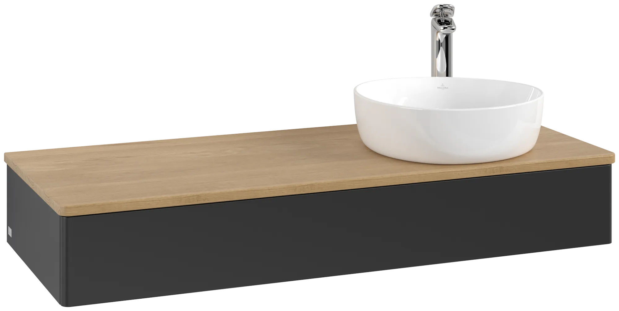 Villeroy & Boch Antao Waschbeckenunterschrank K12_5, 1200x190x500mm, Black Matt Lacquer / Honey Oak