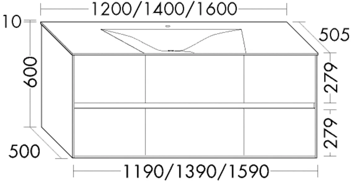 burgbad rc40Solitaire Migu-Waschtisch inkl. WTU (SGKH140), Mineralguss, 505x1400x610mm burgbad rc40Solitaire Migu-Waschtisch inkl. WTU (SGKH140), Mineralguss, 505x1400x610mm